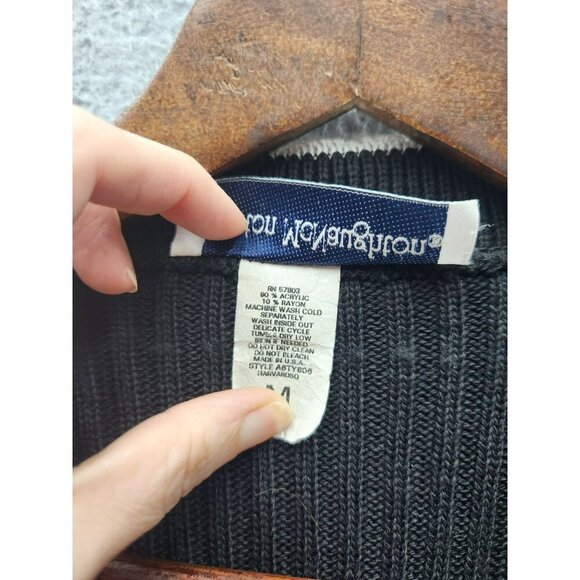 Vintage Norton McNaughton Black & Blue Argyle Knit Button-Up Sweater Vest - Size - Picture 3 of 4